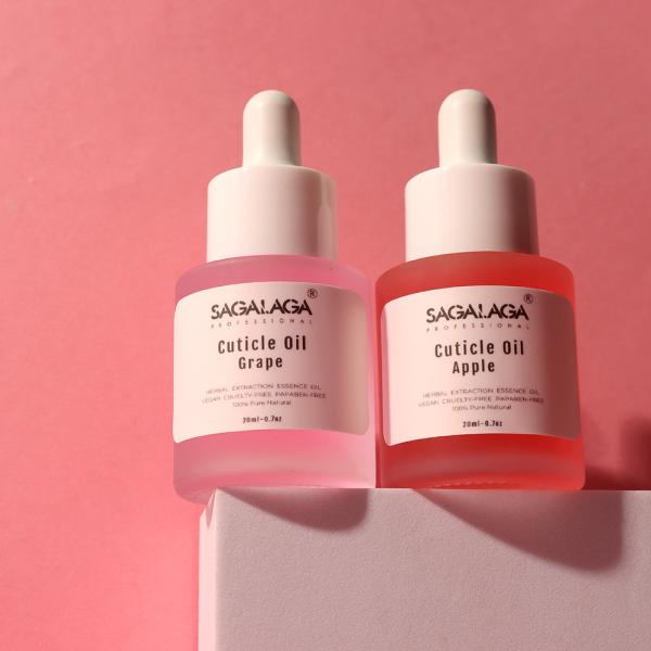 Vitamin E SAGALAGA Nail Cuticle Oil 20ml Dropper Bottles Custom Logo Organic Nail Oil Cuticle with Healthy Formulate