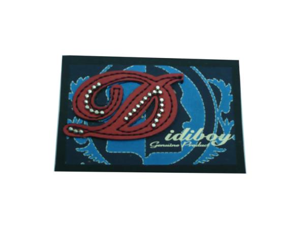 Black / Brown Printed And Embossed Leather Patches With Letter Logo