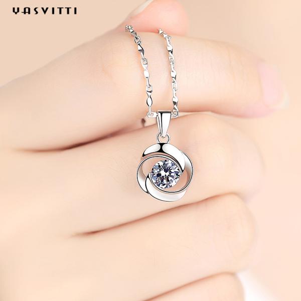 Роскошные геометрические стерлинговые серебряные камня топаза ожерелья ювелирные изделия ожерелиь голубого привесные