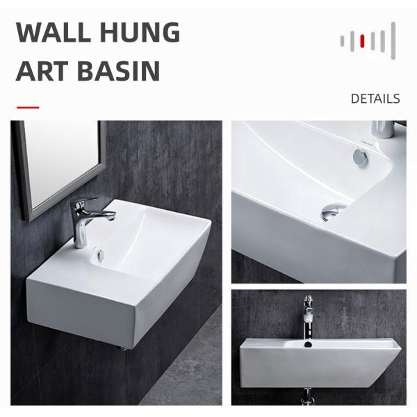 OEM ODM Ceramic Square Wall Hung Basin Porcelain Wall Mount Sink