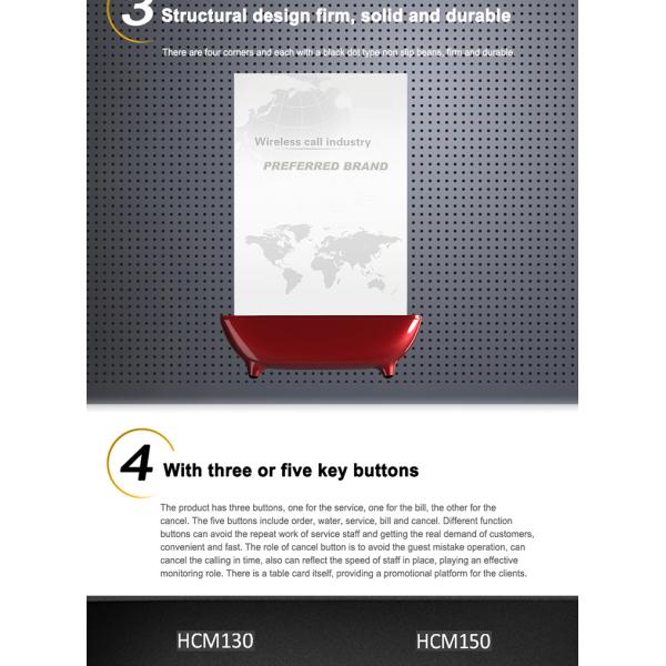 Camareiro sem fio de longa distância toque para restaurantes, hotéis, cafés, hospitais