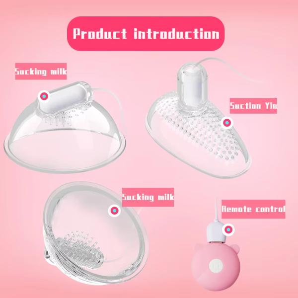 Ventouse téton femme USB étanche vibrateur de massage mammaire télécommande