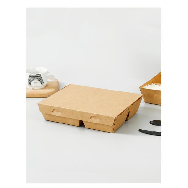 Одноразовые 5 квадратных деревянной целлюлозной бумаги коробка обеда для экологически чистой упаковки быстрого питания
