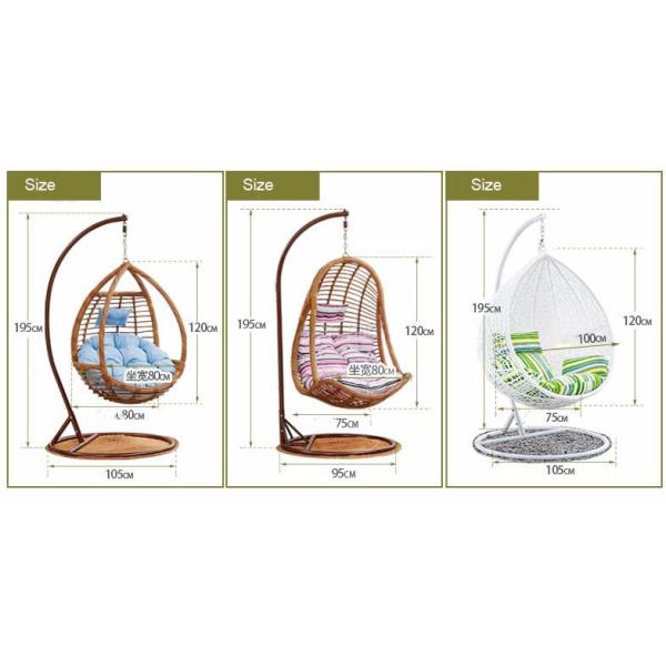 Metal Frame Single Swing Chair with Hand-Made PE Rattan Hanging and Mail Packing