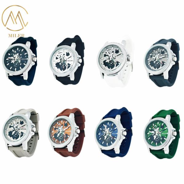 Dial Classic Mens Wrist Watches Luxury Sports Wrist Watches Silicone Band