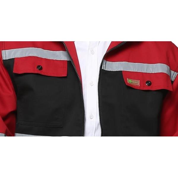 Triple Stitching Industrial Work Clothes / Industrial Coverall Uniforms With Reflecitve Tape