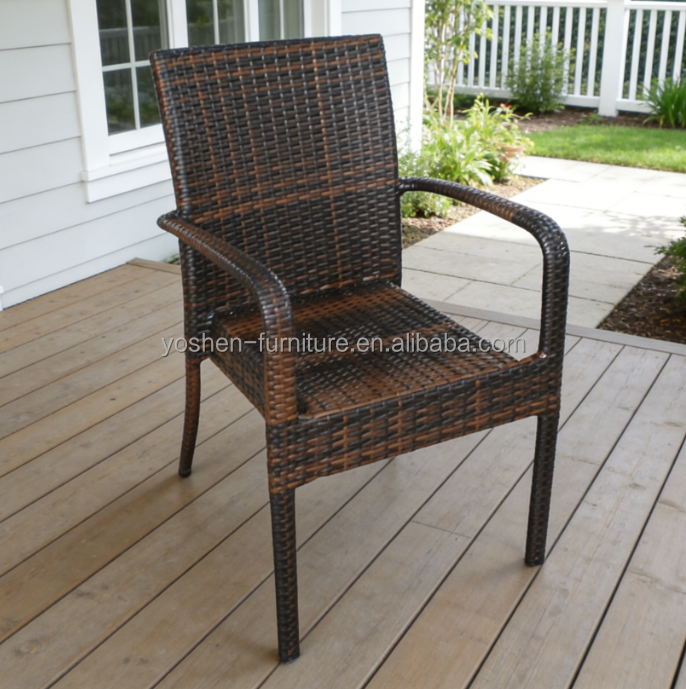 Waterproof Rattan Stackable Outdoor Dining Chairs for Parks Restaurants Hotels