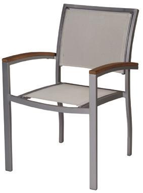Outdoor garden aluminium stacking chair with sling texline fabric-YS5612