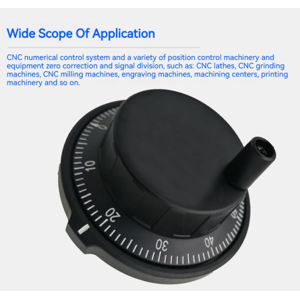 New Hot Selling Handheld 80mm Diameter 100PPR DC5V-24V Manual Pulse Generator Solid Plastic MPG Pendant Handwheel