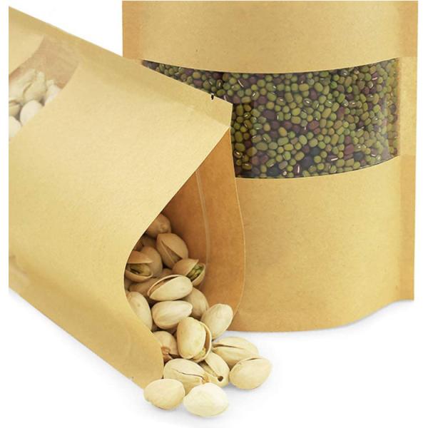 сумка 1oz 3.5×5.5inches Kraft бумажная k с окном Compostable