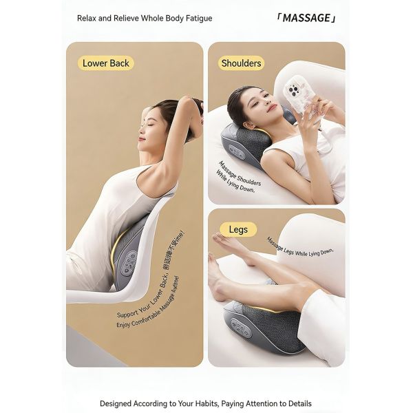 MechMassage Pillow with Kneading Massage Suitable for use on multiple areas such as the neck shoulders and back massage feels more realistic mimicking human hand kneading