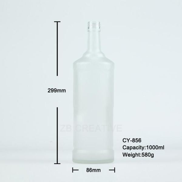 1000ml Flint Glass Rum Bottle For Commercial Spirits Packaging With Screw Top 580G CY-856
