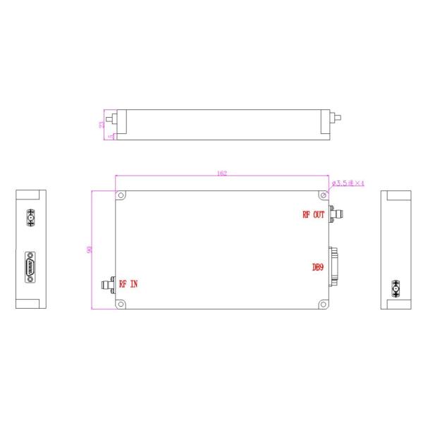 Customized Solid State High Power RF Amplifier 0125-4000MHz 2W 33dBm Microwave Amplifier for Military Communication