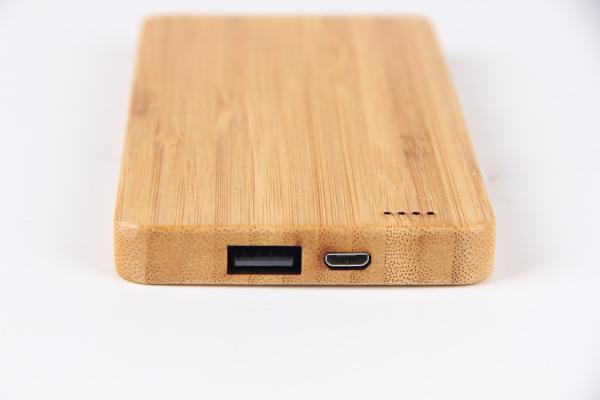 Bamboo Texture Slim 6000mAh Wood Personalized Power Bank Charger Single USB Port Type