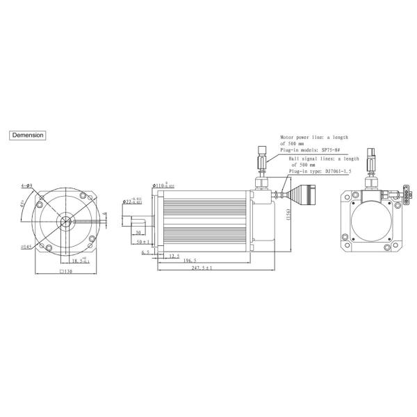 4HP 3kw 24V 10Nm Nema 52 Brushless DC Motor  high precision