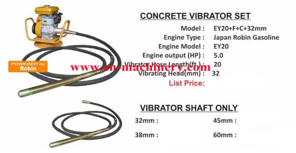 Best price Robin EY20 Gasoline petrol Concrete Vibrator 5HP internal type