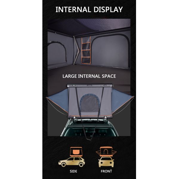 Camping Aluminum 3 Person Outdoor Hiking Rooftop Roof Top Car Tent Triangle Clamshell Hard Shell Roof Top Tent Electric