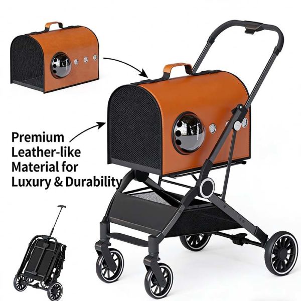 Collapsible Dog Stroller | Detachable Pet Carrier Stroller|Quiet Pet Stroller for B2B Bulk Purchase