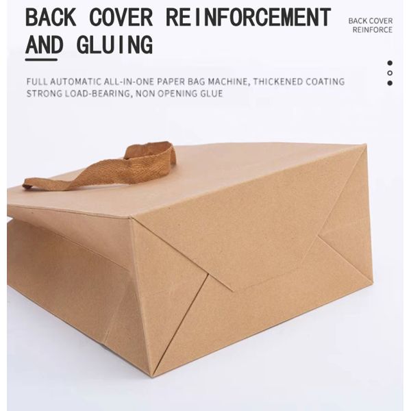 Recyclable Kraft Apparel Cardboard Shopping Bag Brown Takeaway Bag