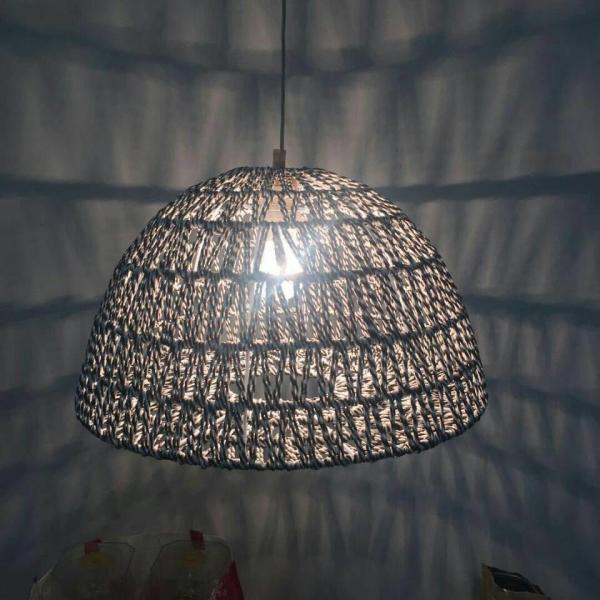 Woolen Yarn String Lamp Shade Bowl Shaped Woven Vintage Hanging