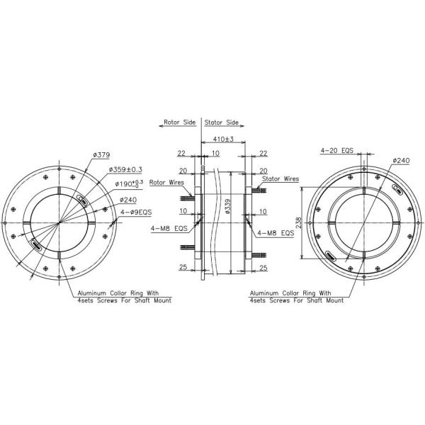 Oro al anillo colectando industrial del contacto del oro, anillo colectando de alto voltaje para el simulador del movimiento