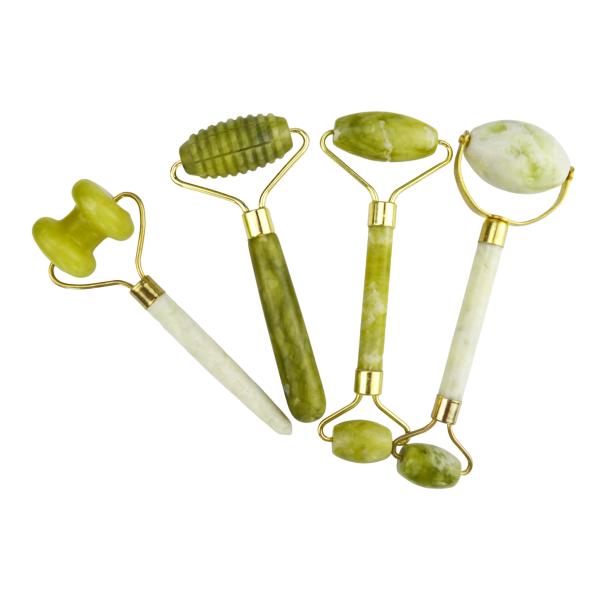 Facial Massager Xiuyan Jade Double Head Natural Face Beauty Massage Tool Jade Roller Face Thin Massager Relaxation Tool