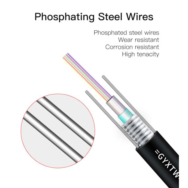 Single Mode Armoured SM GYXTW Duct Fiber Optic Cable 4core