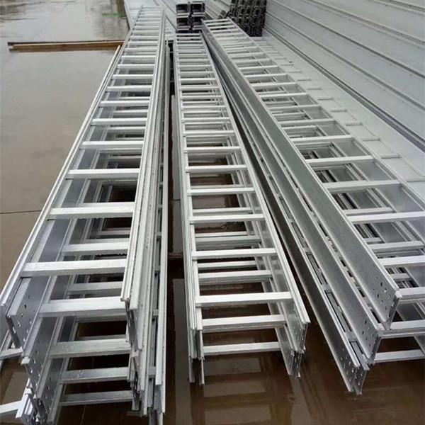 Aluminum Alloy Ladder Type Cable Tray Silver Galvanised Steel Cable Tray