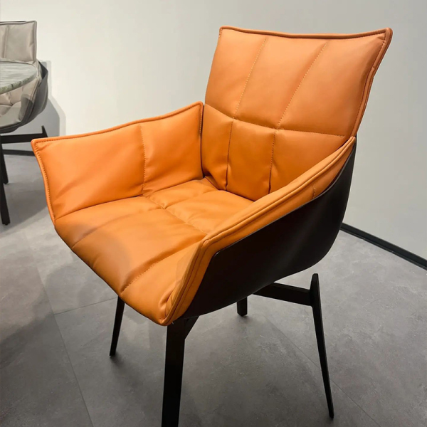 OEM PU Leather Portable Soft 360 Degree Swivel Chair Single Person Backrest Hospital Bedroom Living Room Dining Leisure Rotating