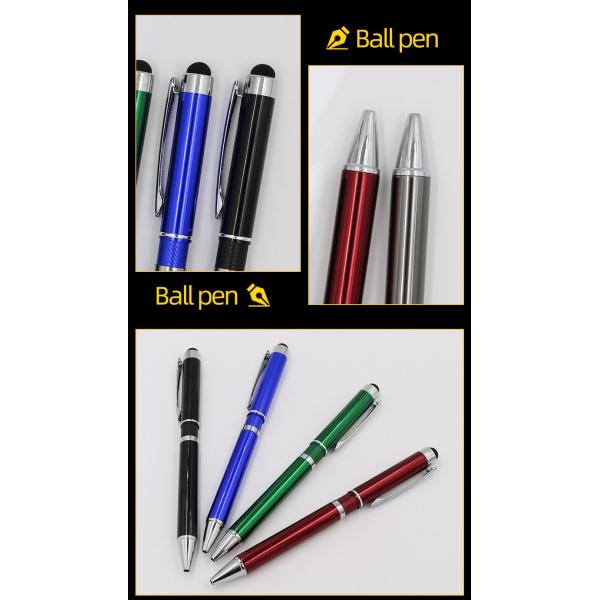 Business Office 2 in 1 Touch Screen Ballpoint Pen Stylus Pen With Laser Engraving Logo
