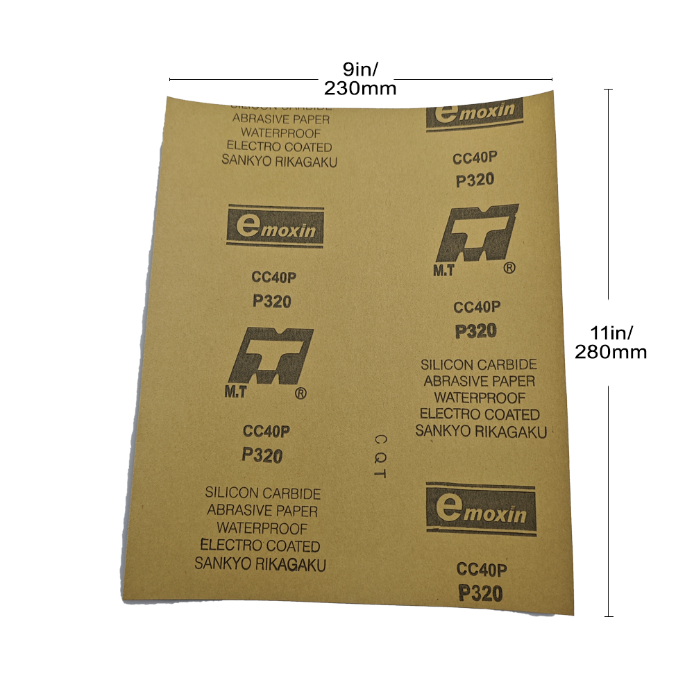 Wet Dry 230*280mm Black Silicon Carbide Sandpaper sheet for Hand Sanding