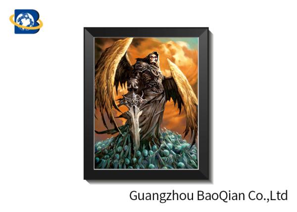 Grimace Theme 3D Lenticular Pictures With Black Plastic Frame / Lenticular Photo Printing