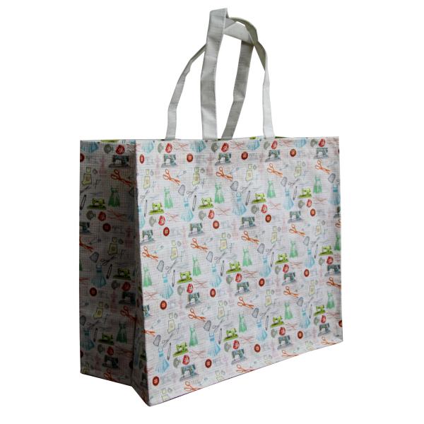 4C Printing 120g Sewing Matt PP Woven Shopping Bags For Packaging / Advertising