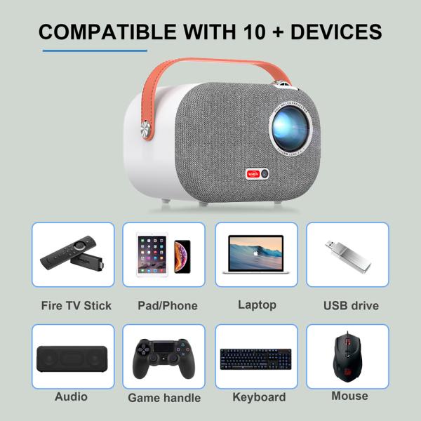 Sun 700 Portable Projector with Handle Support Full HD Proyector 1080P Home Video Projetor