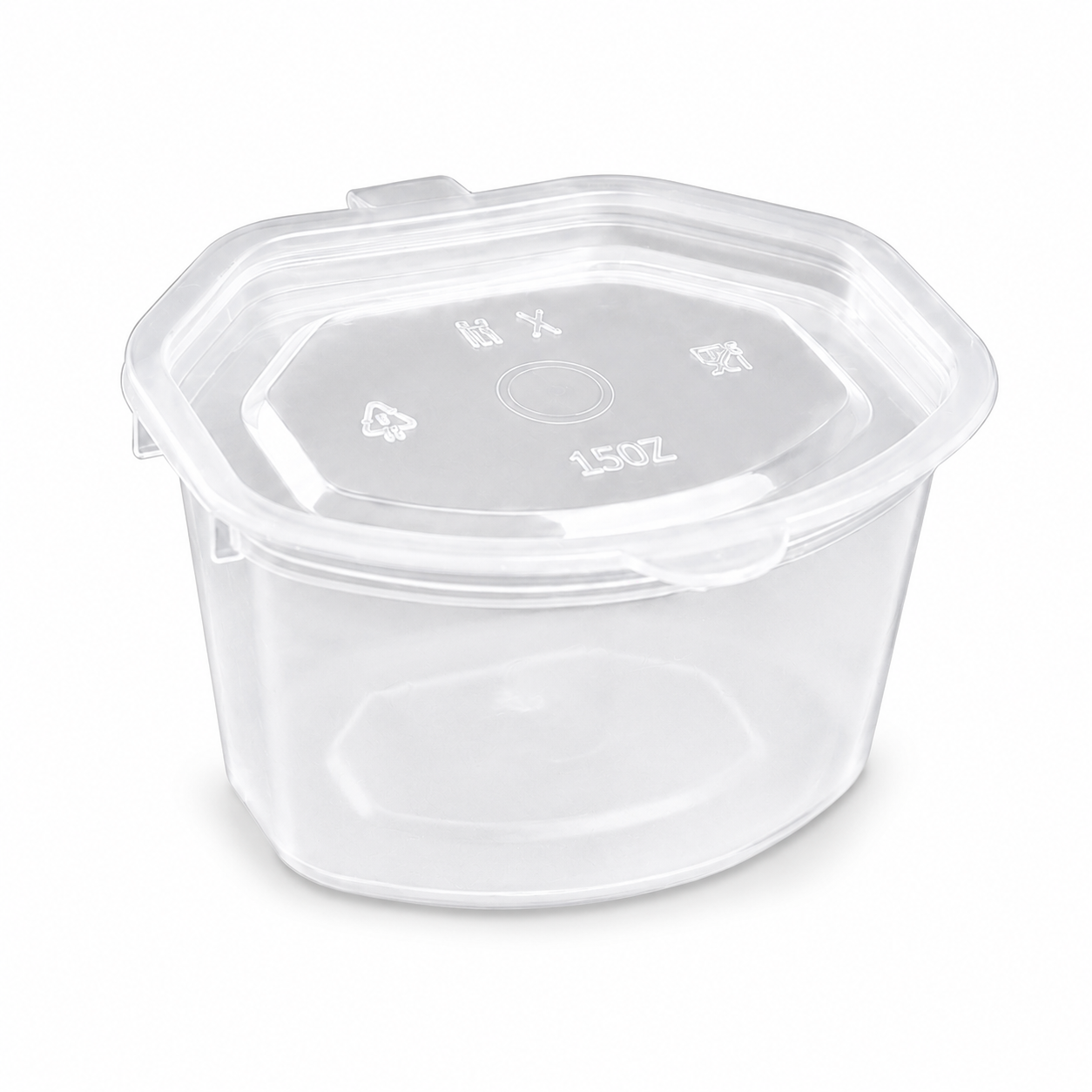 35ml Clear Round PP Disposable Hinged Sauce Cup for Dips Salsa Toppings