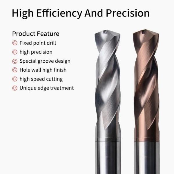Custom Carbide Tungsten Drill Bit Hss Straight Taper Shank 2 Flutes