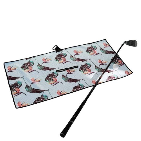 Custom Sublimation Hanging Hoop and Center Hole Microfiber Golf Towel