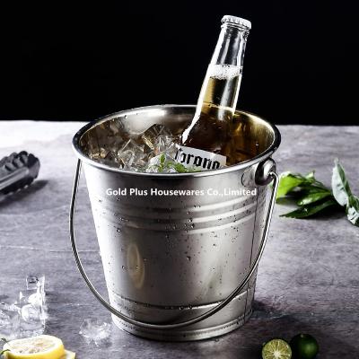 1L Bar tools outdoor ice storage round beer bucket for wine champagne beer party stainless steel ice bucket