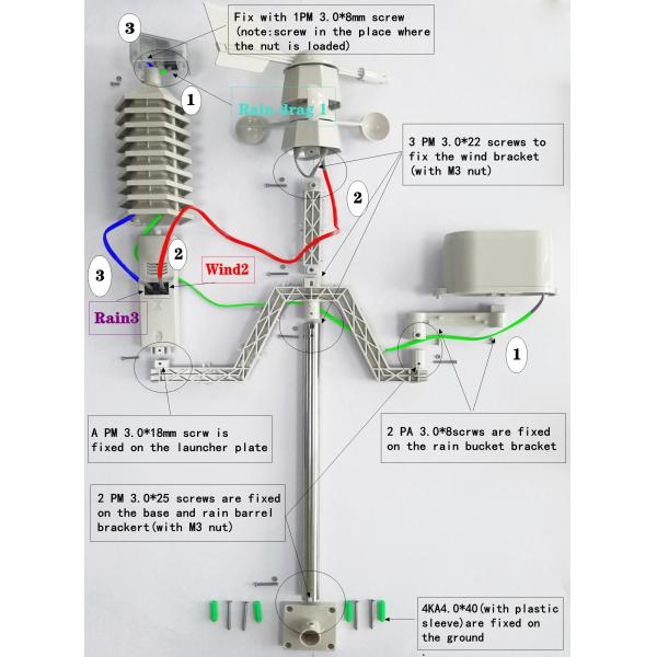 Wind Direction And Speed Outdoor Solar Wifi Weather Station For Wind Speed Range 0-50m/S