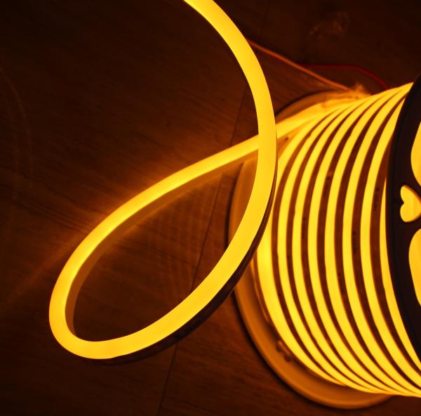 50m spool anti-UV full waterproof IP68 led flex neon strip 24vsmd flexible soft tube yellow emitting mini 7*15mm
