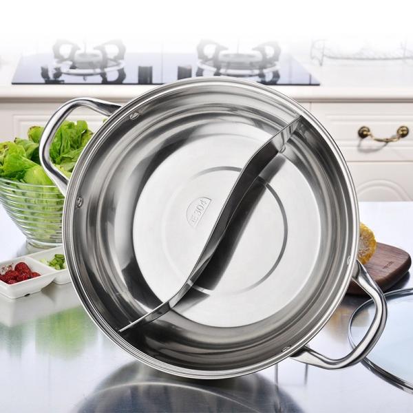 High Quality Induction Cooking Pot 304 Stainless Steel Hot Pot Kitchen Soup Pots With Glass Lid