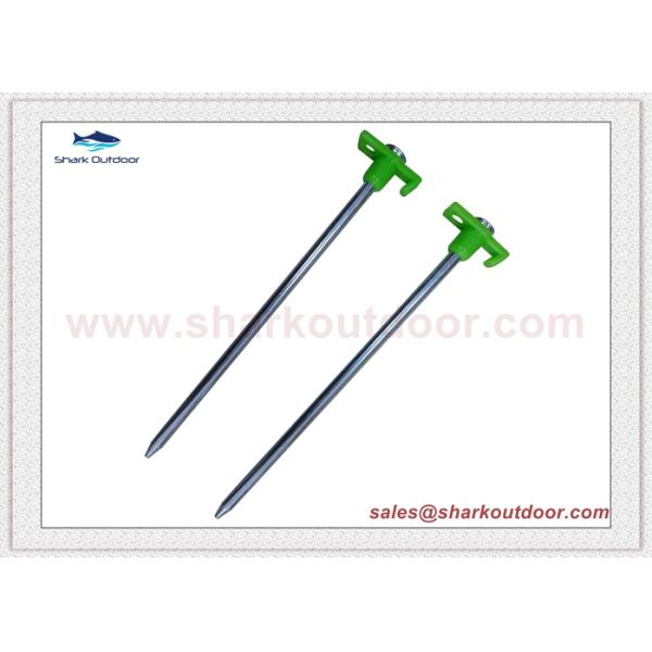 Metal Forged Steel Galvanized Hiking Tent Accessories Rock peg With Green Stoper