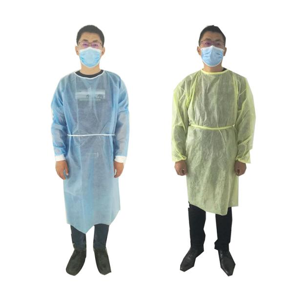 High quality disposable surgical isolation gown nonwoven PP with PE film