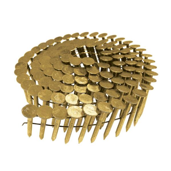 Ring Shank Coil Roofing Nails With Heavy  EG Plated Diamond Point 1-1/4 x .120