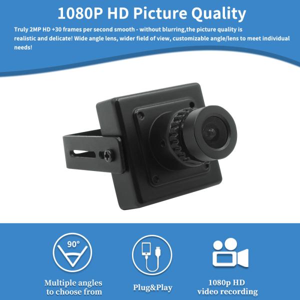 30 * 30MM 2MP 1920 * 1080 Mini C-tipo de cámara UVC conductor libre de seguridad CCTV ATM Booth