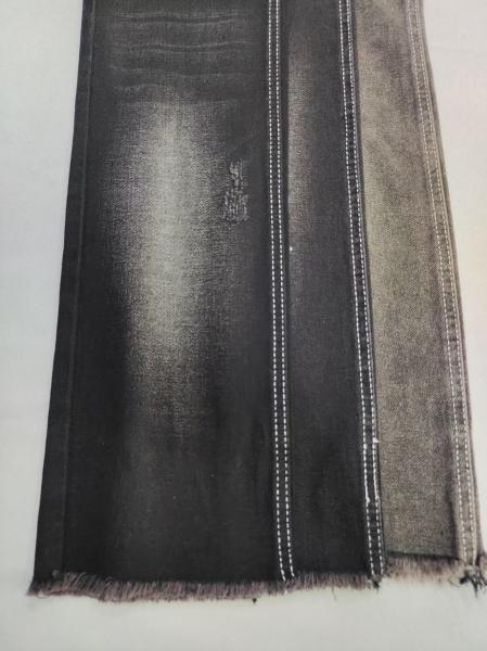 9.6 oz de algodón poliéster rayón negro/negro tejido denim con 10x10 construcción