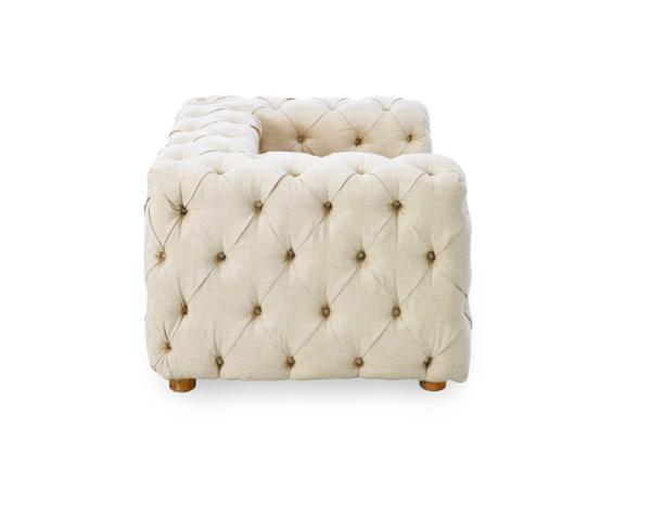 Tufted buttons upholstered wedding sofa chair for luxury event and party hire with good linen fabric