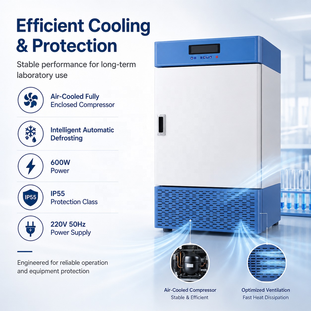 Laboratory Constant Temperature Humidity Incubator with Large LCD Touch Screen CE Certified for Cell Culture