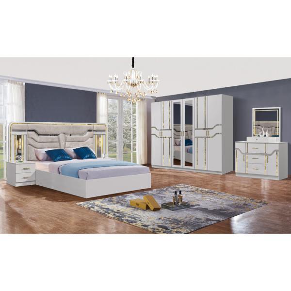 Cheap Wholesale Simple Wood Frame King Size Double Bed Home Apartment Wooden Modern Luxury Turkish Full Bedroom Furniture Set