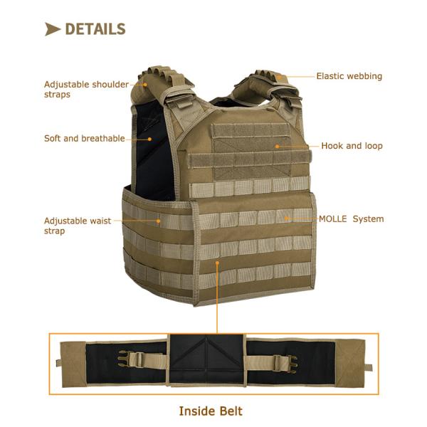 600D Polyester Tactical Vest MOLLE Camouflage Combat Vest Military Equipment